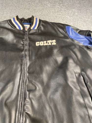 Indianapolis Colts NFL Faux Jacket Black/Blue/White Full Zip Mens Size XXL - Picture 5 of 19