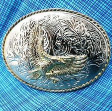 Western Eagle Belt Buckle Cowboy Cowgirl Biker Nature Vintage Ivan Taiwan.DBD238