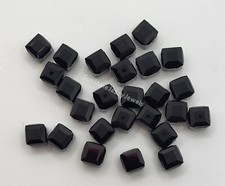 6pc Swarovski Crystal Jet Black 6mm Cube 5601 Beads; Faceted Square