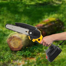 380W Black Nylon Upgraded 6" Electric Cordles Handheld Chainsaw W/ Security Lock