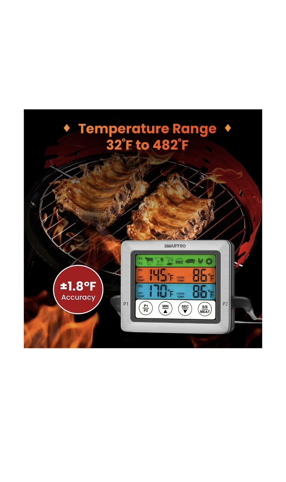 Online watch shopping SMARTRO ST54 Dual Probe Digital Meat Thermometer