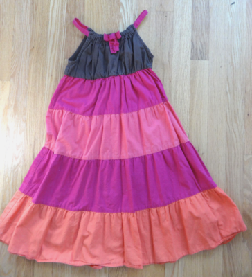 faded glory cotton dress Faded Glory LARGE off shoulder ruffle pink white stripes cotton dress