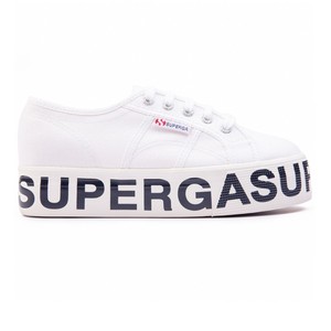 Scarpe Superga Donna 2790 Lettering Zeppa Bianca Scritta Nera 35 36 37 38  39 40 | eBay