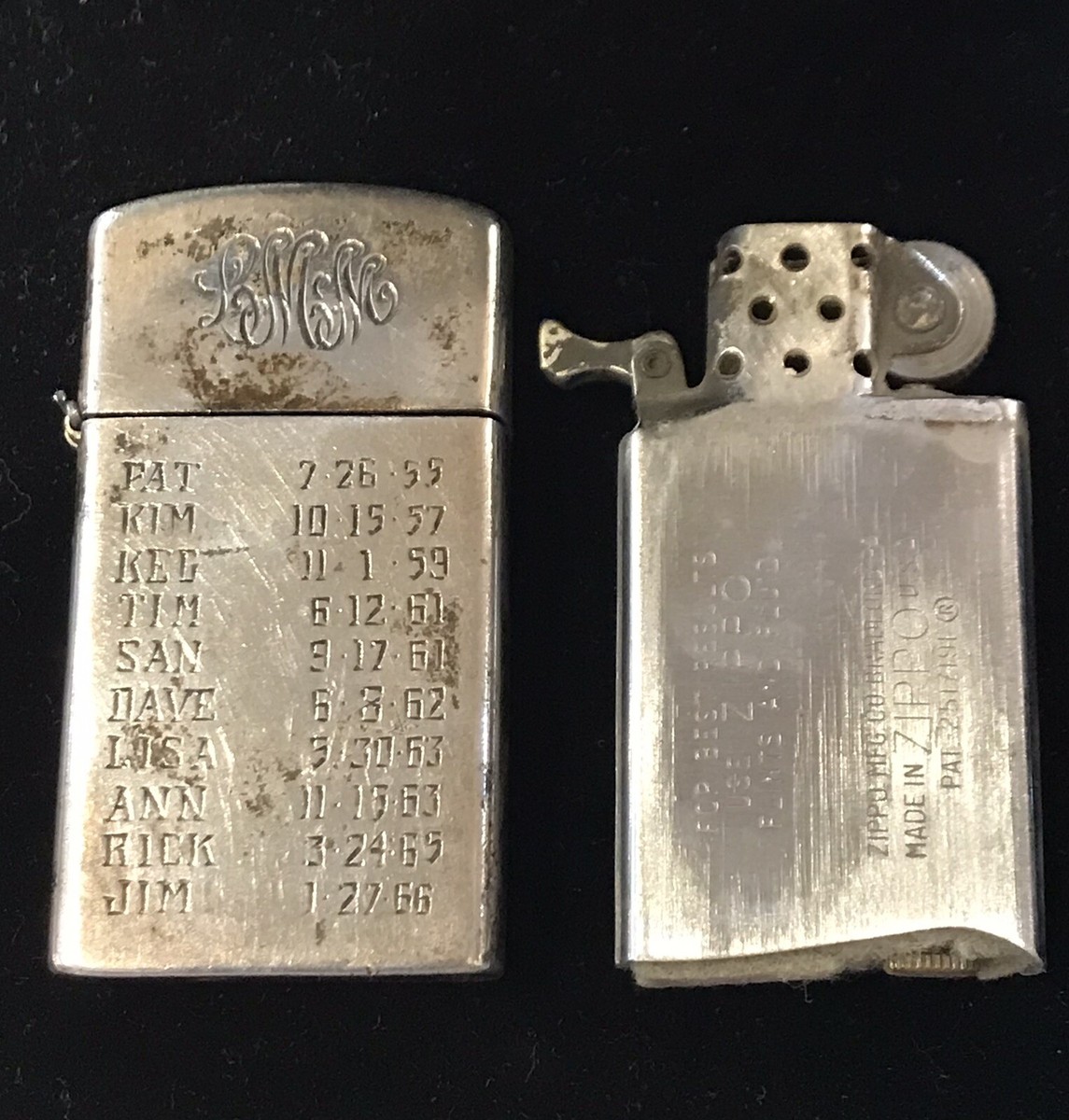 Vintage Zippo Sterling Silver Slim Lighter 1950's | eBay