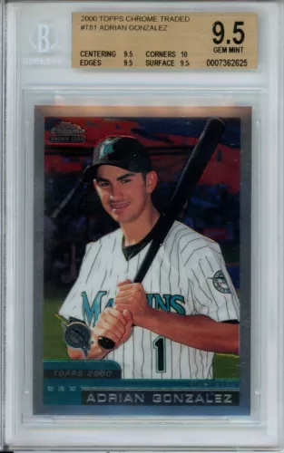 2000 Topps Chrome Traded #T81 Adrian Gonzalez Rookie Card BGS 9.5 Gem Mint w/10
