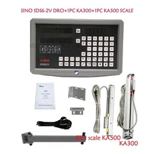 DRO 2 Axis Digital Readout & 2pcs Linear Scale Slim5um Optical Encoder Lathe