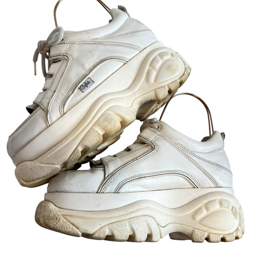 Buffalo London Classic Low Leather platform trainers EU 38 US 7.5 white leather - Picture 6 of 17