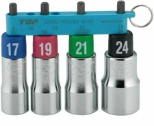 TOP 1/4" BIT SOCKET SET LENGTH 95mm (17,19,21,24mm) EDX-1724HS