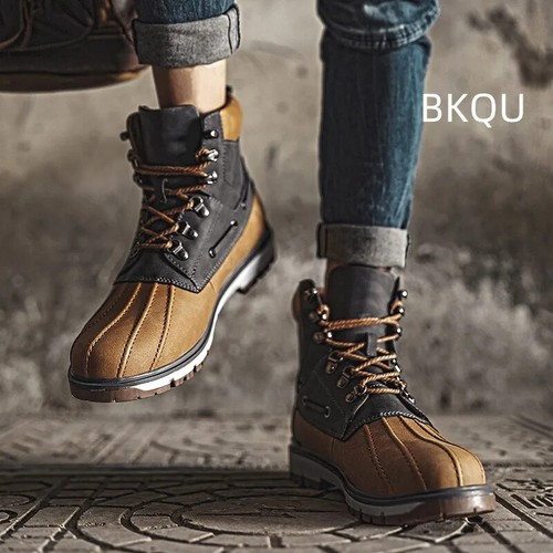 Men's Large Size Boots for Men Non-slip Platform High Top Comfortable Outdoor - Picture 23 of 27