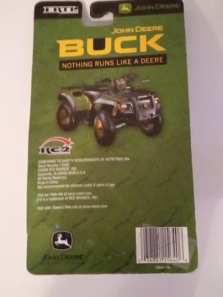 Ertl 1/32 Scale John Deere Buck ATV #15640 Vintage 2004 New Quad Bike Diecast  - Image 2 of 3