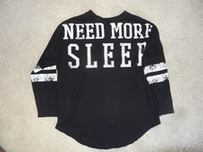 Black Womens S Black Sleep Shirt Jersey Style Need More Sleep by Sleep Scene