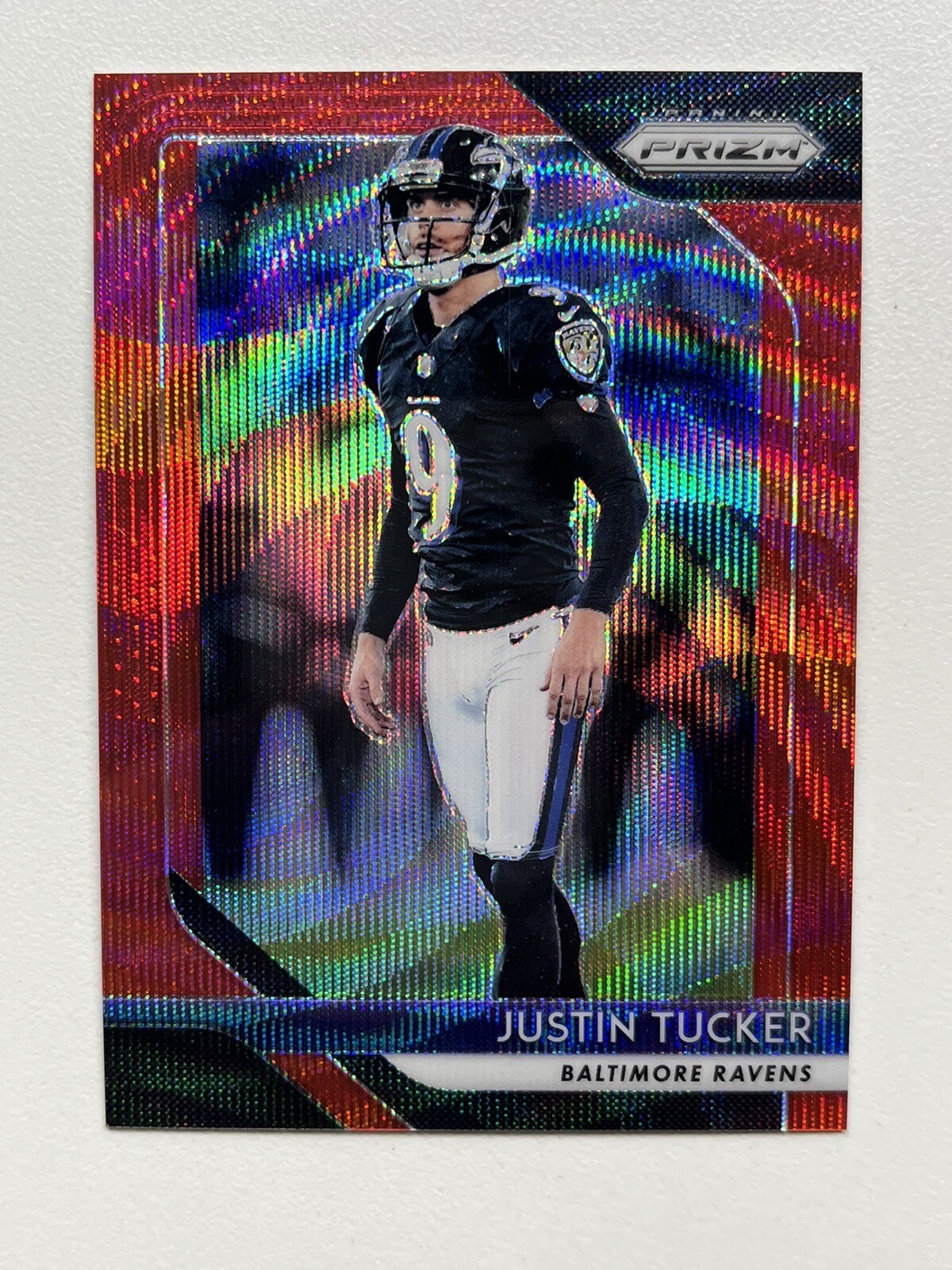 2018 Panini Prizm Red Wave #182 Justin Tucker /149 Baltimore Ravens Card
