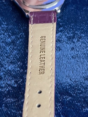 Genevex Quartz Watch, Gems and Leather, vintage, Purple, works, new battery - Picture 8 of 8