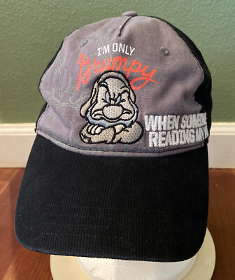 Disney Parks ''I'm Only Grumpy When Someone's Reading My Hat'' Baseball Hat Cap