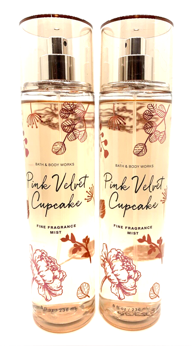 TWO New Bath Body Works PINK VELVET CUPCAKE Mists BERRIES