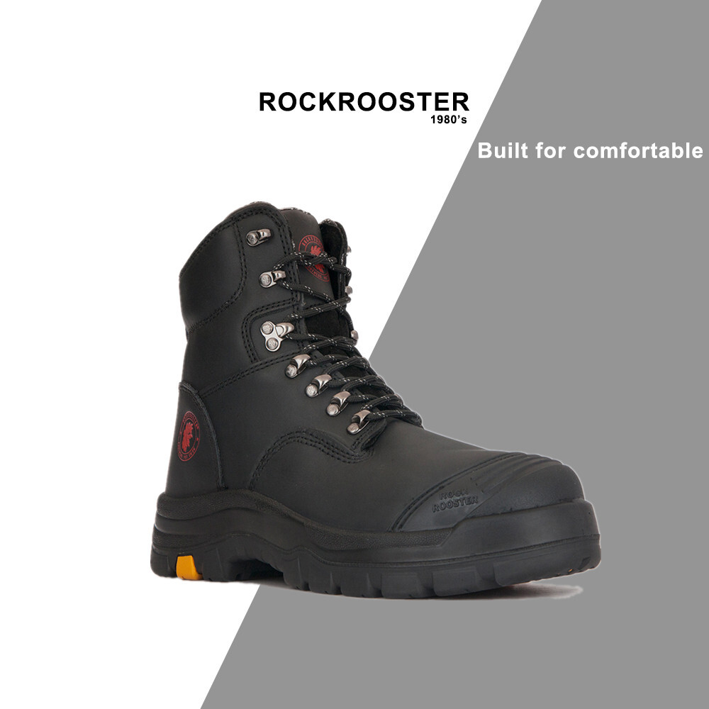 ROCKROOSTER Work Boots Steel Toe Slip 