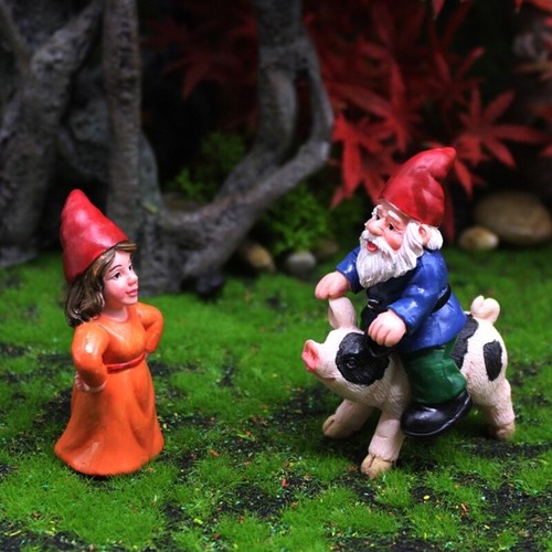 Desktop Riding Pig Dwarf Resin Gnome Statue Home Office Bedroom Desktop Decor - Picture 6 of 8
