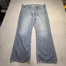 Levis 527 Jeans Mens 41x28 Blue Med Wash Bootcut Distressed Denim Western