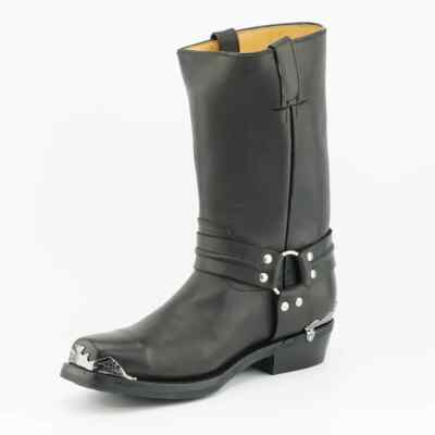 Grinders Eagle Hi Herren Schwarz Leder Stiefel Cowboy Westernstiefel