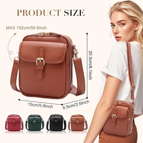 Urvashi Cross Body Bag - 2025 Vintage Leather Messenger Purse, Anti-Theft Bag - Picture 2 of 17
