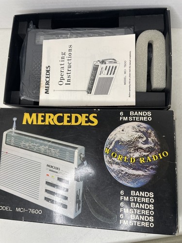 Rara radio portátil Mercedes Columbus 6 bandas MCI-7600 plateada ¡caja abierta! LEER - Imagen 5 de 17