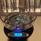 Estate Sale brushed Aluminum and Block BISBEE Turquoise Squash Blossom Necklace — photo 8