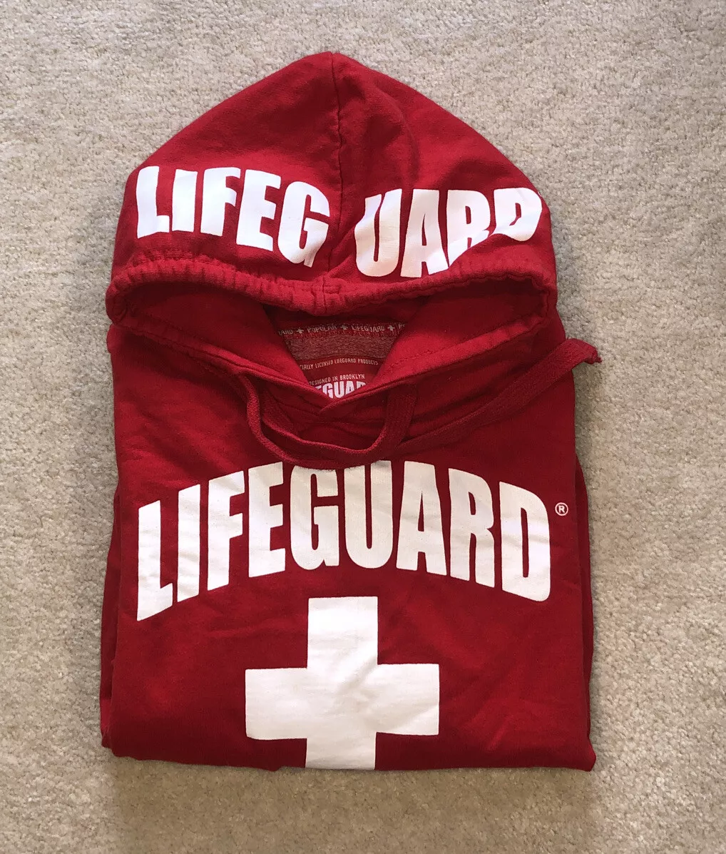 Officially Licensed Lifeguard Hoodie Holden Beach Red Size Small