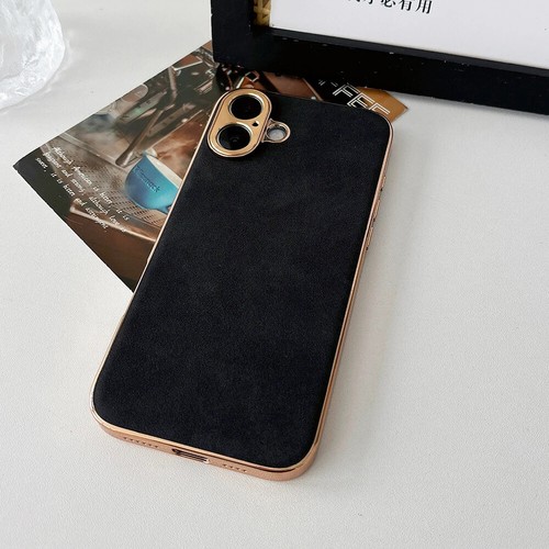 Custodia telefono struttura pelle placcata per iPhone 16 15 14 13 12 Pro Max Plus - Foto 20 di 22