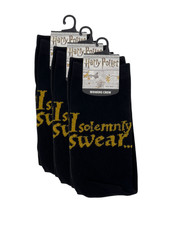Harry Potter Hogwarts I Solemnly Swear Crew Socks 3 Pack 9-11