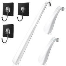 Stainless Steel Shoe Horn 30cm 15cm, with Hook and Hole for All Foot Size...