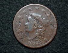 1834 LARGE CENT * Large 8 * Large Stars *Medium Letters * N5 * FINE Details * R5