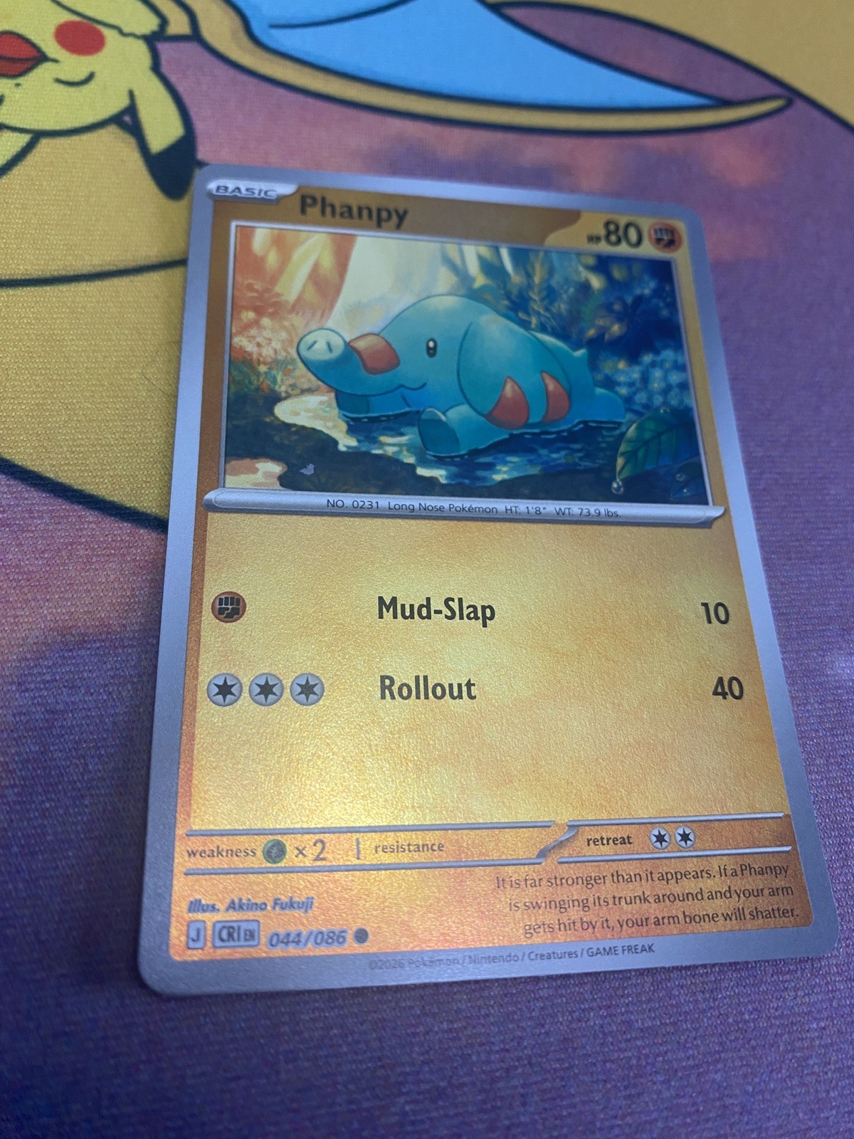 Pokemon Phanpy Chaos Rising 44/86 Reverse Holo Near Mint English