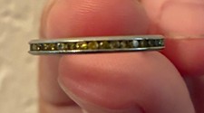 Gelber Diamant Eternity Band selten ART DECO Vollplatin rund Brillantschliff