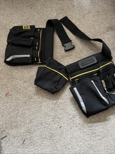Stanley Tool Belt Pouch Double Pocket Storage Organiser with Hammer Loop