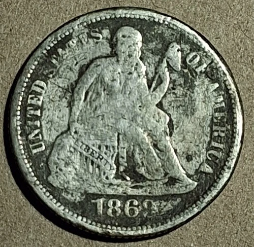 1869 Seated Liberty Dime – VG Very Good – Philadelphia Silver 10C #907