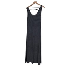 Ann Taylor Sleeveless Scoop Neck Blue and White Striped Maxi Dress Size Small