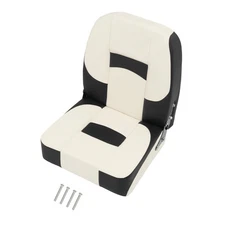 Low Backrest Fishing Boat Seat Back Folding Black/White Waterproof