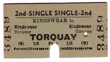 Railway ticket: B.T.C.: Kingswear to Torquay, 1959