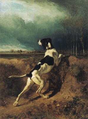 095 Troyon, Constant - Hound Pointing 1860