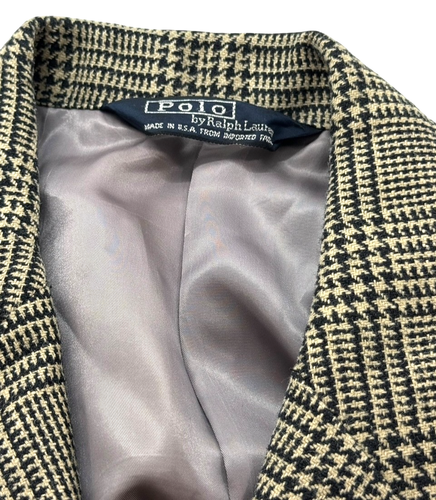 Polo Ralph Lauren Vintage 80's Silk Blazer Houndstooth USA Union Label Size 41R - Picture 11 of 20