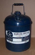 Vintage 5 Gallons Fuel Can Welded Steel Supply No 65 Eagle MFG 24 Gauge Steel