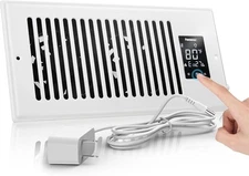 4"X10" Smart Vent Air Booster Register Fan 9-Speeds Thermostat & Humidity Sensor