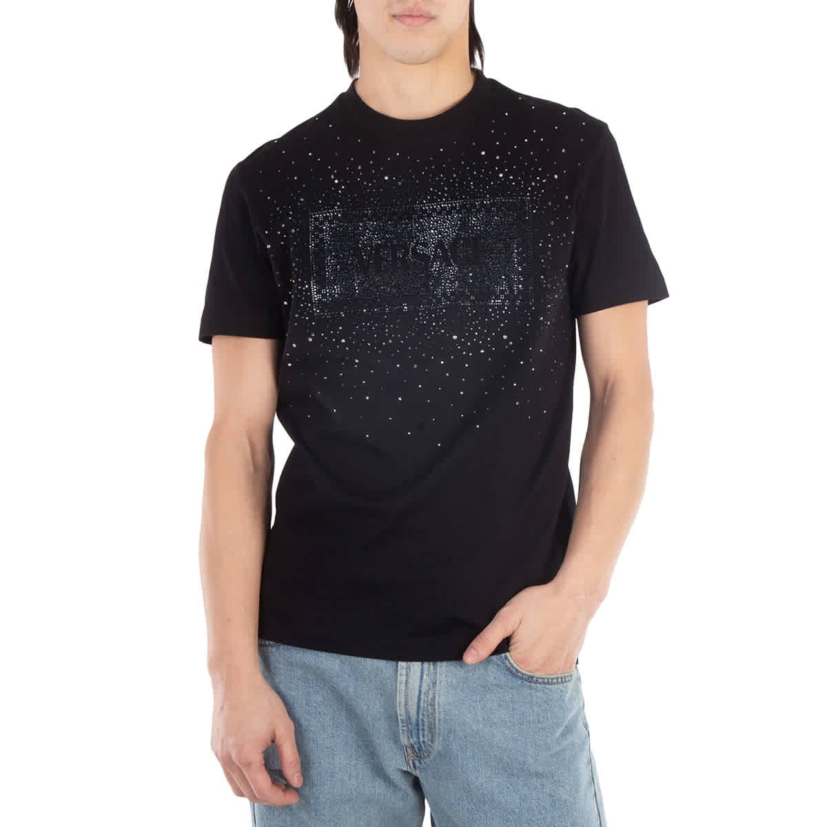 Хлопковая футболка с логотипом Versace средний размер 176590₽