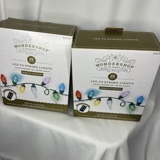 Wondershop LED C9 String Lights 25 Lights With Remote Control 2 Boxes New