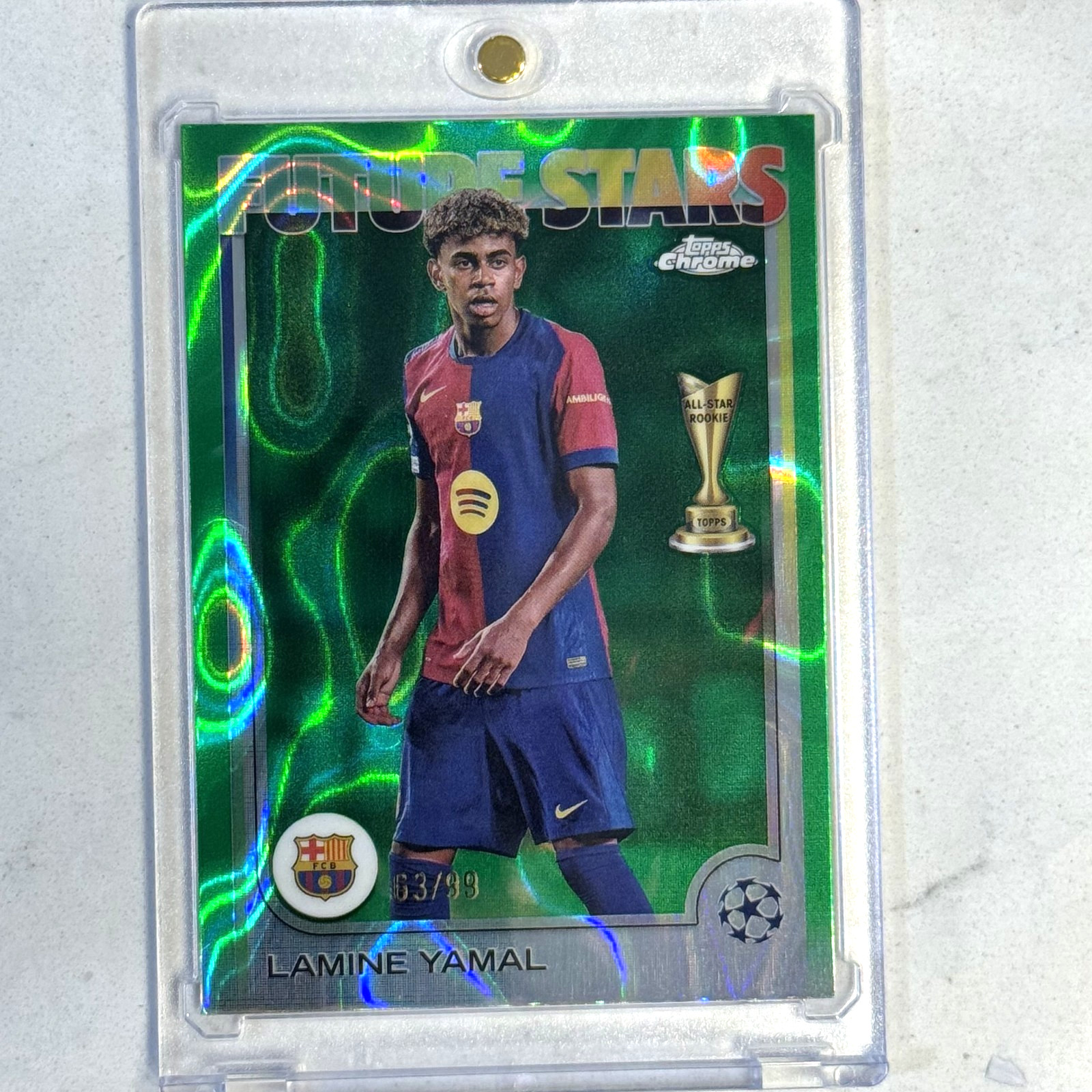 2024-25 Topps Chrome Uefa #27 LAMINE YAMAL Green Lava Refractor /99 All Star Rc