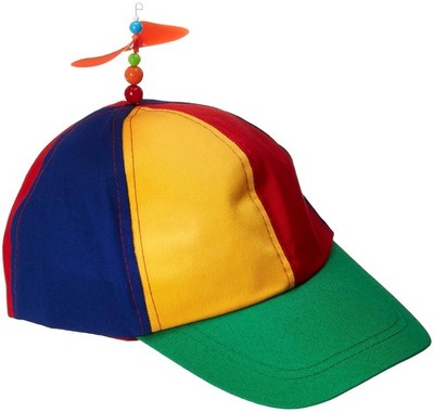Multicolor Propeller Cap Clown Fancy Dress Up Halloween Adult Costume Accessory