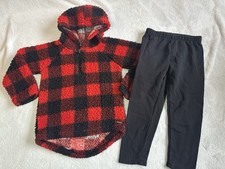 Tahari Girl Set Christmas Buffalo Plaid Leggings Set 6 Pullover Sweatshirt