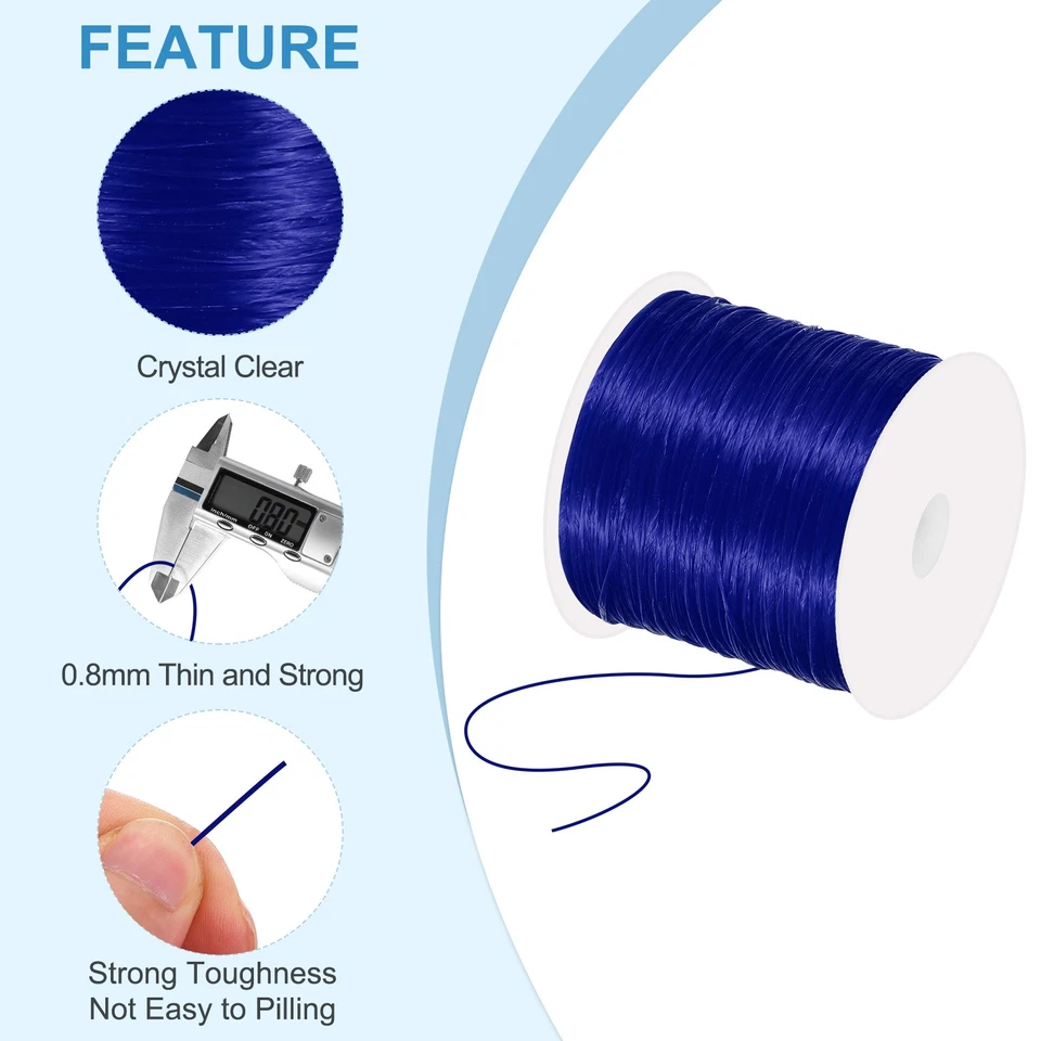 120m lange,dehnbares Armbandband,0,8mm,elastisches Band für Armbänder,Dunkelblau - Bild 3 von 4