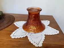 Antique Carnival Glass Fenton Marigold ORANGE TREE Punch Bowl Base AS IS