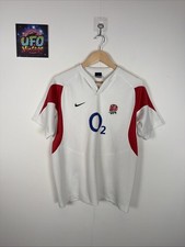 England Rugby Home Shirt Mens Small White Nike 02 Vintage 2000s Sports Jersey